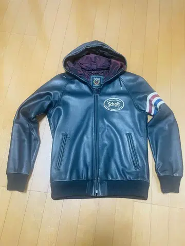 Schott 후드 부착 블랙 가죽 자켓