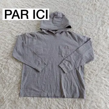 PAR ICI 그레이 후드 부착 후드티