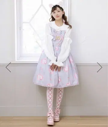 택 포함 새상품 Chalmiere 해피드림 키티 오버롤 스커트
