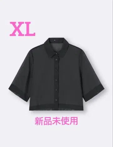 GU 시어 셔츠(5부 소매) Q 블랙 XL