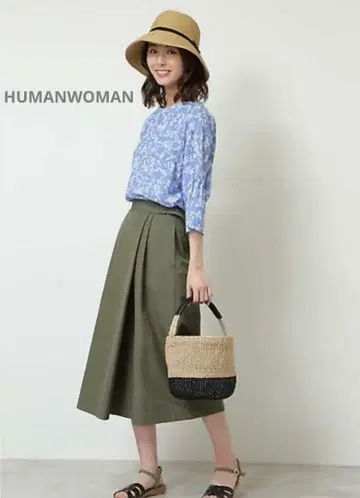 휴먼 우먼 벨티드 스카초 S 차콜 고급 랩스커트풍