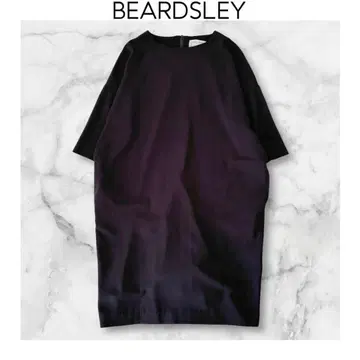 BEARDSLEY 드레이프감 오버 원피스 비어즐리 블랙 반팔
