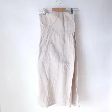 banromsai 린넨 벨크로 랩 롱 스커트 내추럴