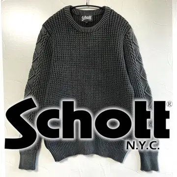 [ schott ] Dull color 크루넥 니트