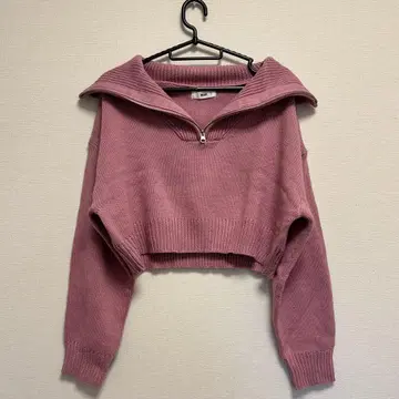 WEGO / 하프 ZIP 컴팩트 니트