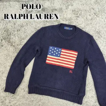POLO RALPH LAUREN 코튼 니트 스웨터 성조기 미국제