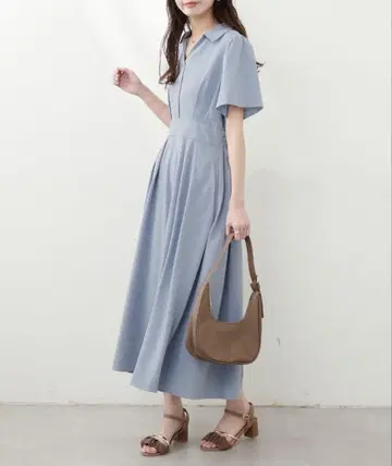 natural couture 스키퍼 카라 플레어 소매 원피스 L 사이즈