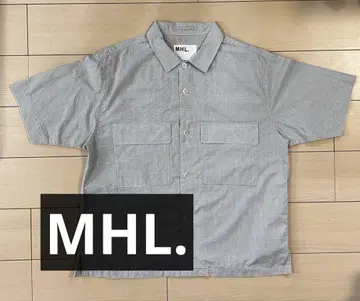 MHL 코튼 린넨 체크 셔츠 마가렛호웰 L 사이즈