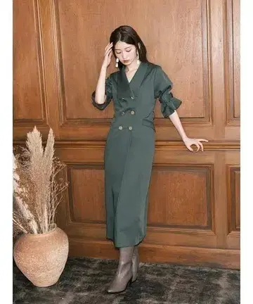 LILY BROWN 더블 브레스트 트렌치 원피스