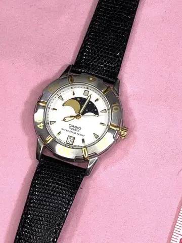 남성용 손목시계 CASIO 카지키 다이버 문페이즈 새 배터리 새 벨트