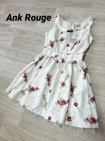 미사용 Ank Rouge 로즈 x 크로스 패턴 원피스 M