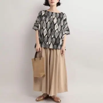 택 포함 새상품 fillil 와이드 팬츠 가우초 코튼 나