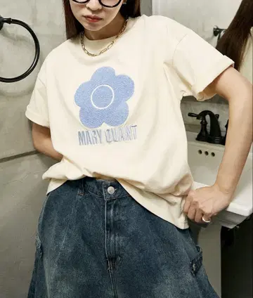MARY QUANT x PUBLUX 사가라 자수 티셔츠