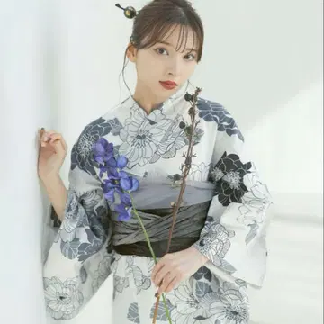 [키사라기의 동백 (먹색)] Dita 디타 유카타 5세트