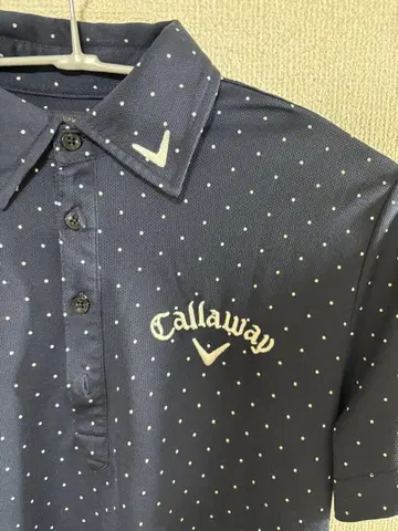Callaway 네이비 도트 무늬 폴로셔츠 M