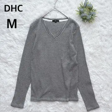 DHC V넥 긴팔 티셔츠 보더 캐주얼 1574 M