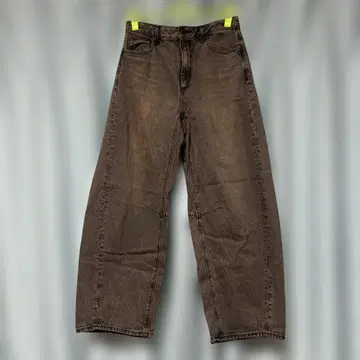 GU 배럴 레그 데님 L 사이즈 브라운