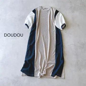 [ 새상품급 ] DOUDOU 퍼프 슬리브 롱 원피스 종아리 기장 드두
