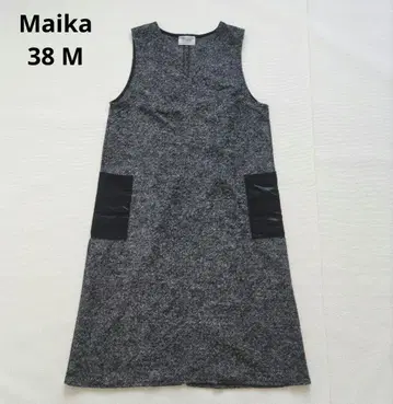 새상품급 Maika 원피스 트위드 V넥 일본제 그레이 시크
