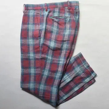 PS Paul Smith 체크 린넨 팬츠 L 일본제 린넨 100% 빨파