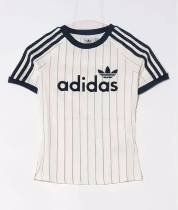 adidas 스트라이프 반팔 티셔츠 아이보리/네이비