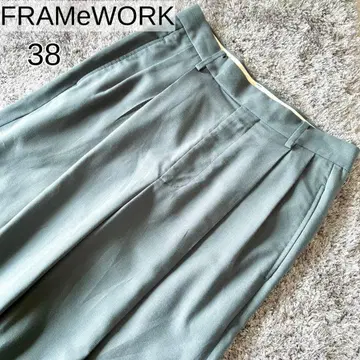 프레임워크 21AW 2턱 팬츠 와이드 테이퍼드 38 블루