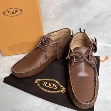 [새상품급] TOD'S 모카신 프린지 로퍼 올 가죽 브라운