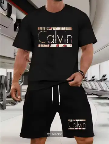 Calvin 블랙 티셔츠 숏팬츠 L 사이즈