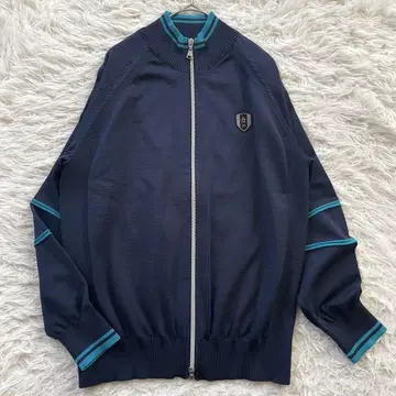 Munsing wear 자수 니트 긴팔 웨어 자켓