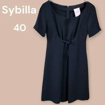 Sybilla 시빌라 블랙 반팔 원피스 리본 40 외출복