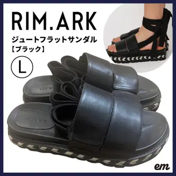 [ 썸머 SALE ] RIM.ARK 주트 플랫 샌들 블랙 L