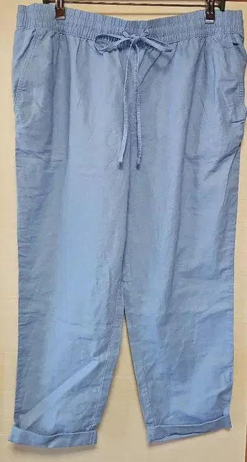 미사용 새상품 H&M 린넨 와이드 팬츠 블루 하프 빅 사이즈 XL