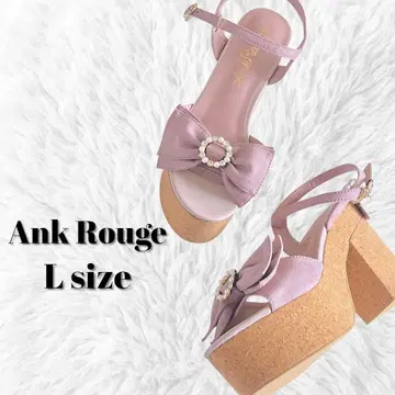 새상품 Ank Rouge 비쥬 리본 샌들 L 핑크 앙크루즈