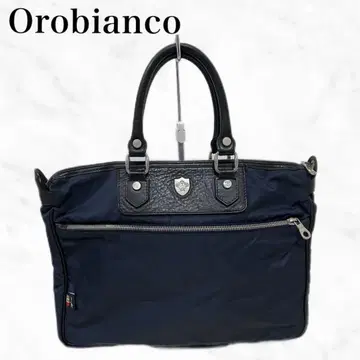 OROBIANCO 토트백 네이비 계열 나일론 백 핸드백