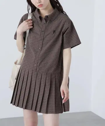 FREE'S MART 체크 플리츠 미니 원피스
