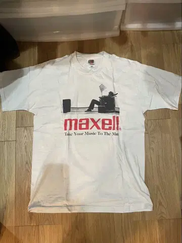 maxell 티셔츠 L 사이즈 90년대 구제 의류