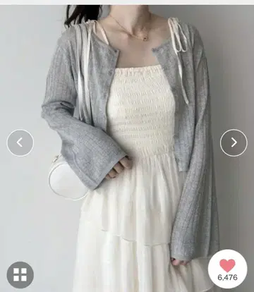 택 포함 새상품 시어 벨 슬리브 가디건 그레이