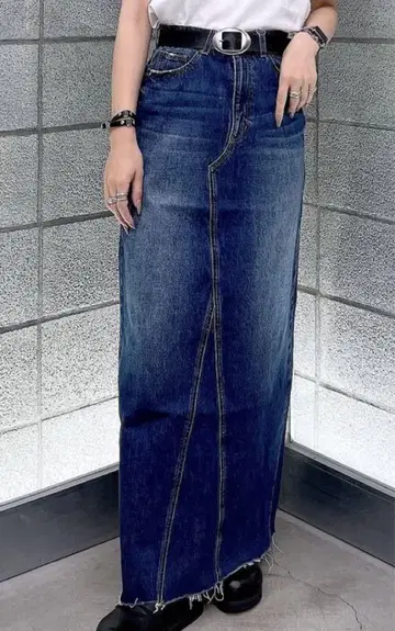 JEANASIS [ eL ] 데님 롱 스커트 네이비