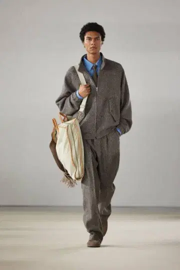 24AW AURALEE LAMA SHETLAND TWEED BLOUSON