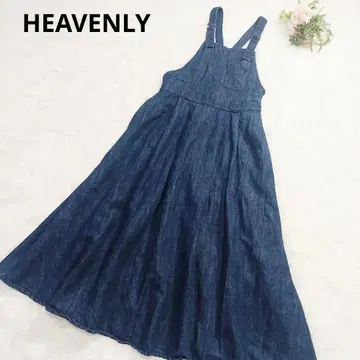 HEAVENLY 워셔블 린넨 코튼 데님 플레어 점퍼 스커트