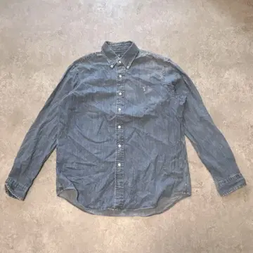 s2959 랄프 로렌 데님 셔츠 면 100% 긴팔 남성용 로고 자수