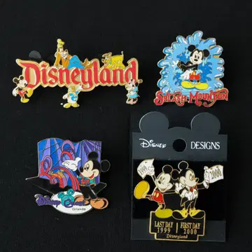 DLR/WDW 해외 디즈니 핀 배지 4개 묶음