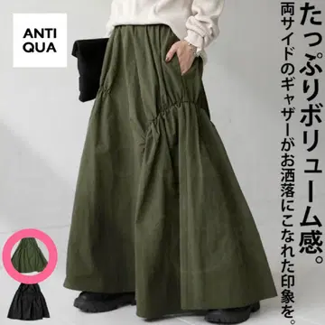 [미사용] 택 포함 antiqua 안티카 개더 디자인 스커트 맥시