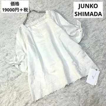 새 상품 택 JUNKO SHIMADA 린넨 100% 자수 튜닉 블라우스