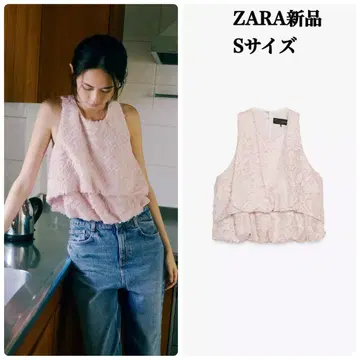 완판템 ZARA 프린지 퍼프 상의 S 택 포함 새상품
