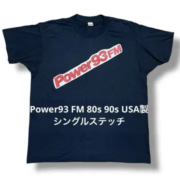 Power93 FM 80s 90s USA 제작 티셔츠 싱글 스티치 음물
