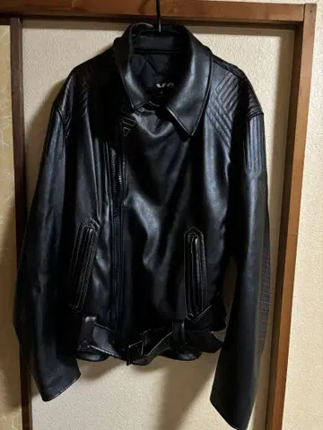 Y-3 Y-3 블랙 가죽 라이더 자켓 사이즈 M 요지 야마모토