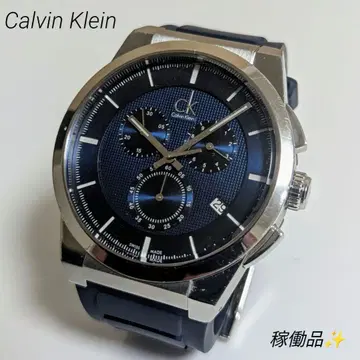 [작동품] Calvin Klein 다트 크로노그래프 손목시계 네이비
