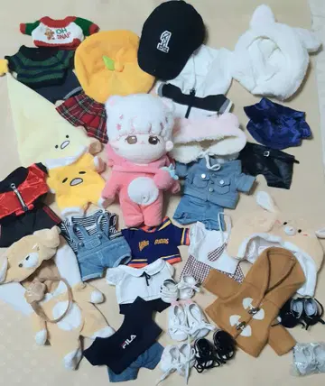정국 20cm 봉제인형 인형옷 일괄 화이트