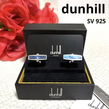 레어 DUNHILL 던힐 커프스 커프 링크 SV925 블루 쉘